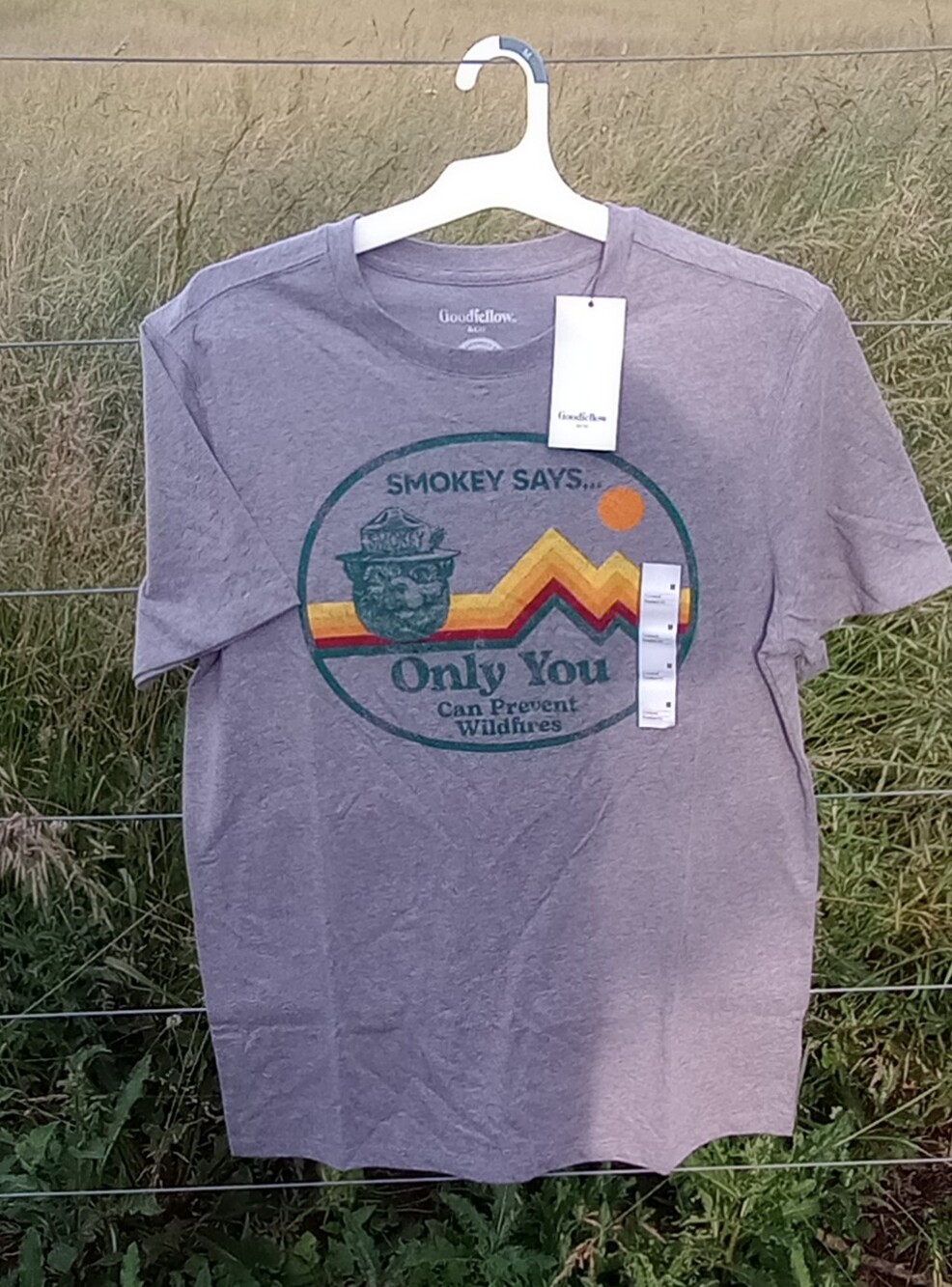 NWT Goodfellow & Co Gray Smokey Says 'Only You' Graphic Tee Medium